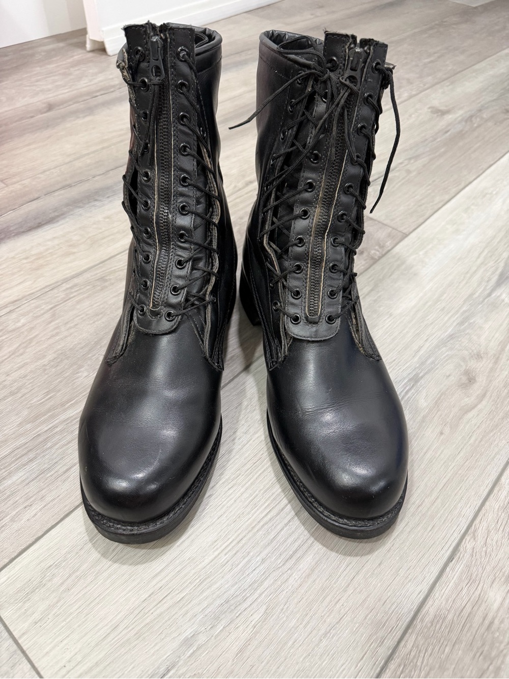 Men’s Vintage Addison Military Grade Black Combat Boots Biltrite Size 12